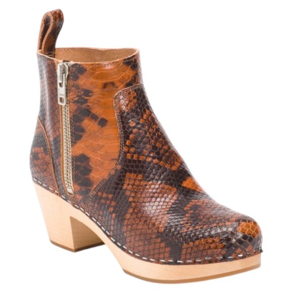 SWEDISH HASBEENS Leather Zip It Emy Booties - Picture 1 of 3